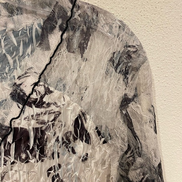 Lindi Dress Women's Size Large Abstract Crinkle Midi Wearable Art - Picture 3 of 5